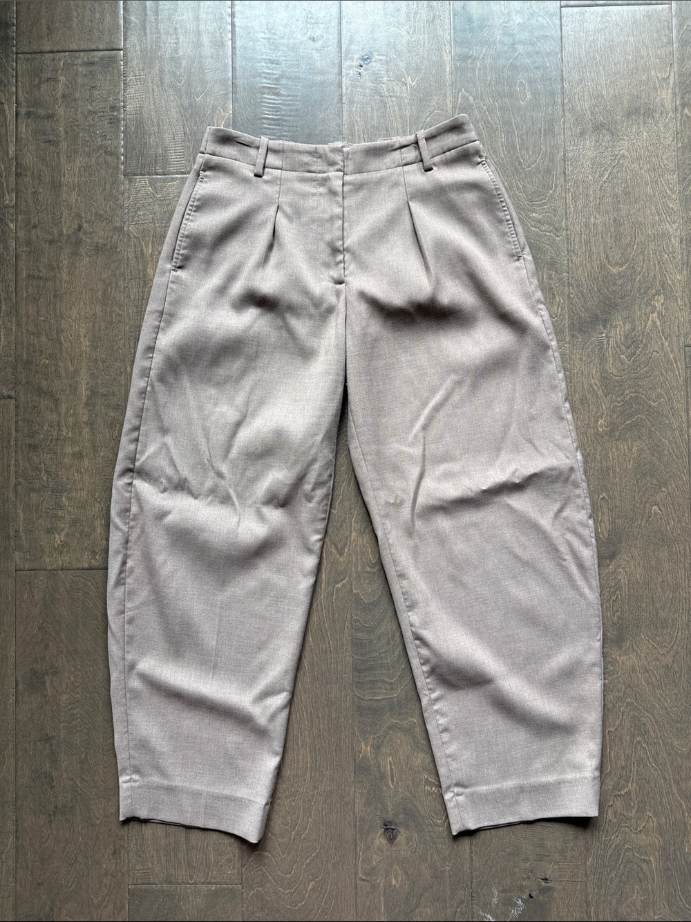 Abercrombie & Fitch Tailored Barrel Trousers - Light Taupe